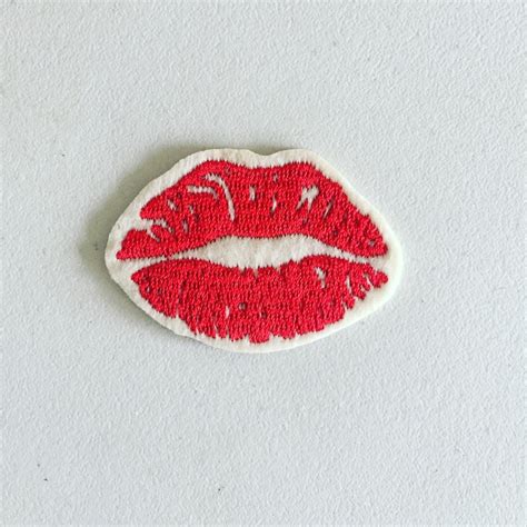 Red Lips Iron On Patch Kiss Mouth Patch Girly Badge Diy Etsy Uk