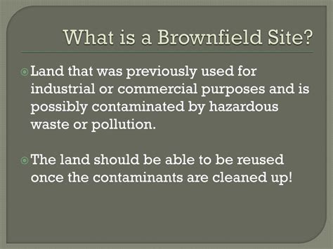 Ppt Brownfield Sites Powerpoint Presentation Free Download Id2407439
