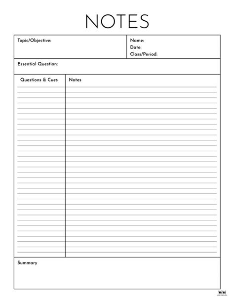 Free Cornell Notes Template Printable Templates Vrogue Co