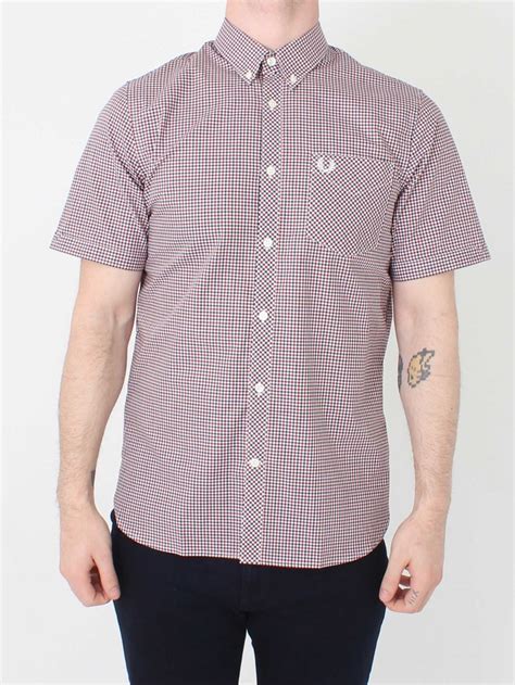 Fred Perry 3 Colour Gingham Check Shirt In Dark Carbon Northern Threads
