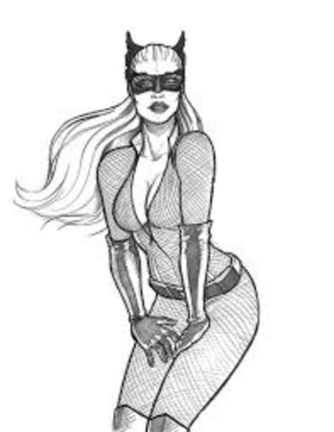 Dibujos de Catwoman Superhéroes para colorear y pintar Páginas para imprimir