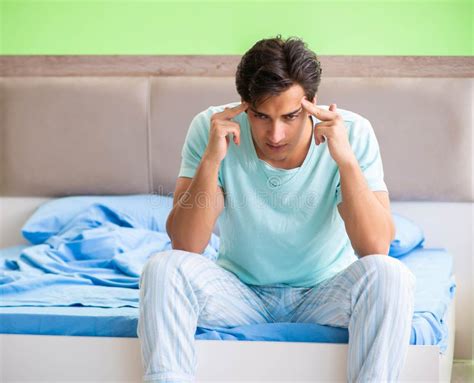 Man Suffering From Sleeping Disorder And Insomnia Stock Photo Image