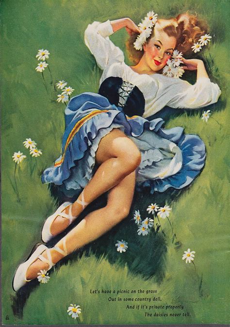 Meadow Garden Sexy Pin Up Girl Pop Art Propaganda Retro Vintage Kraft