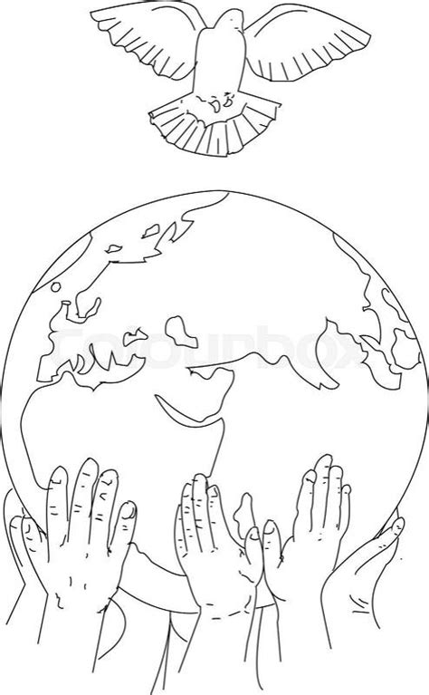 Vector Earth Day Concept Human Hands Holding Floating Globe In Space