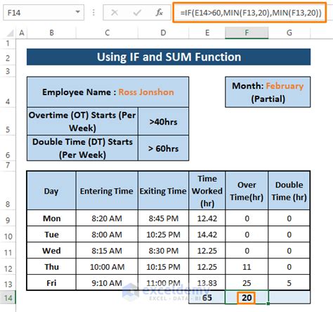 Excel Formula To Calculate Overtime And Double Time 3 Ways