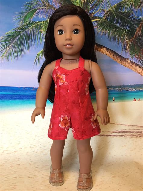 hawaiian romper fits american girl doll and 18 inch dolls etsy doll
