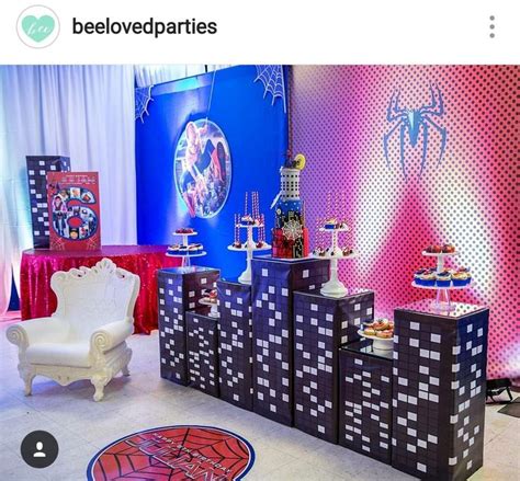 Amazing Spider-Man Theme Birthday Party Dessert Table and Decor