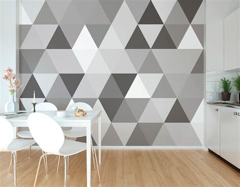 Triangular Geometric Pattern Wall Mural Wallpaper Mural Ohpopsi In