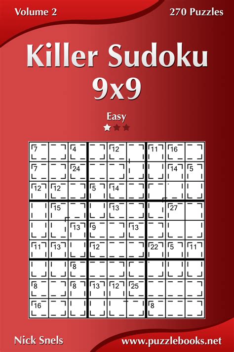 Killer Sudoku 9x9 Easy Volume 2 270 Puzzles