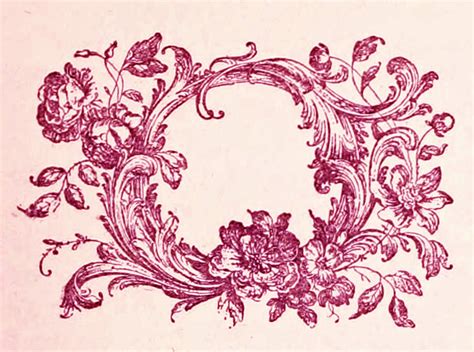Vintage Ephemera Engraving French Designed Floral Frame 1913