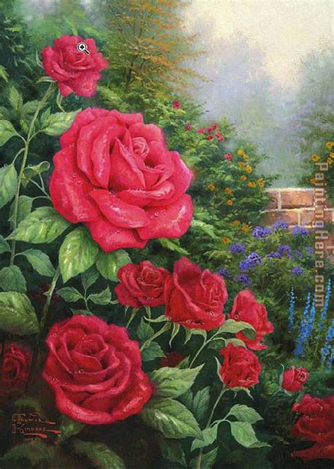 Thomas Kinkade A Perfect Red Rose Painting Anysize 50 Off A Perfect