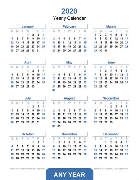 Yearly Calendar Template For And Beyond 41964 Hot Sex Picture
