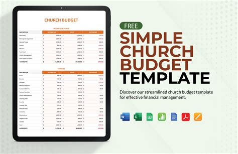 Simple Church Budget Template In Gdocslink Ms Word Pages Numbers