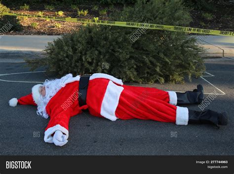 Crime Scene Santa Image And Photo Free Trial Bigstock