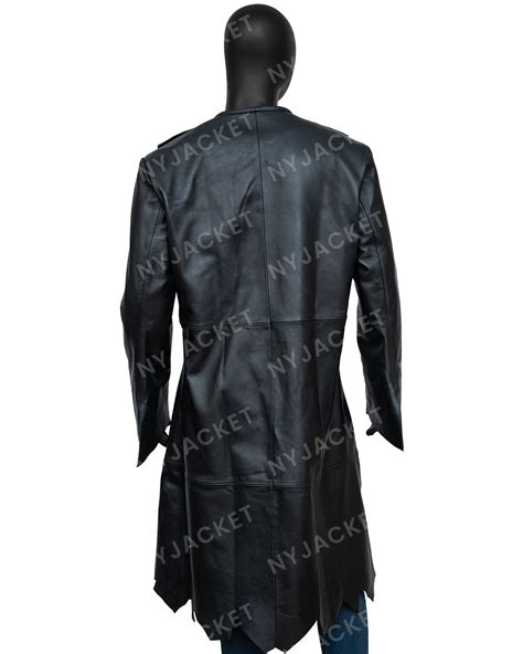 Maleficent Diaval Coat Sam Riley Black Leather Trench Coat