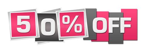 3d Pink Fifty Percent Or Special Offer 50 Discount Tag For Lady Stock