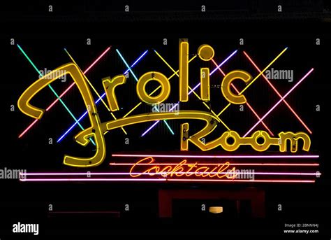 Art Deco Neon Sign For The Frolic Room Bar On Hollywood Blvd Stock