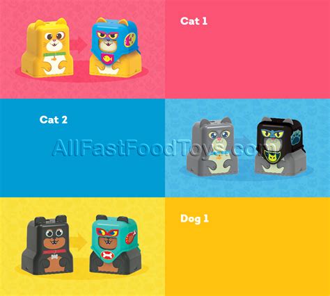 Wendys Pet Power Kids Meal Commercial Complete Set Of 6 Toy