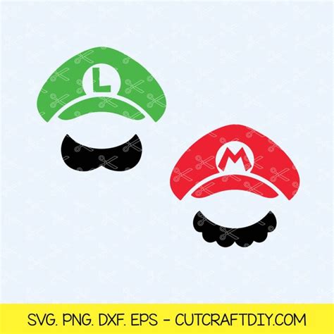 Super Mario Svg Mario And Luigi Hats Svg Mario Hat Svg Mario Bros Svg