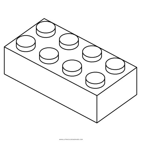 Lego Block Outline Sketch Coloring Page