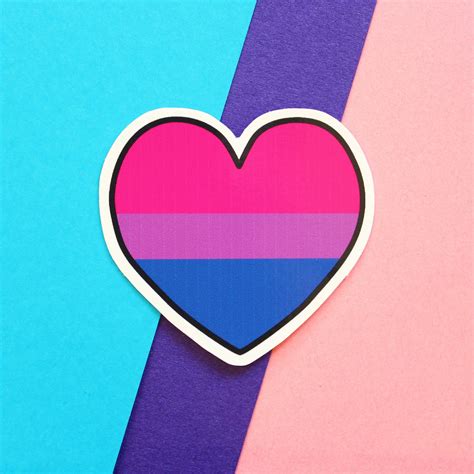 Bisexual Heart Sticker City Stickers