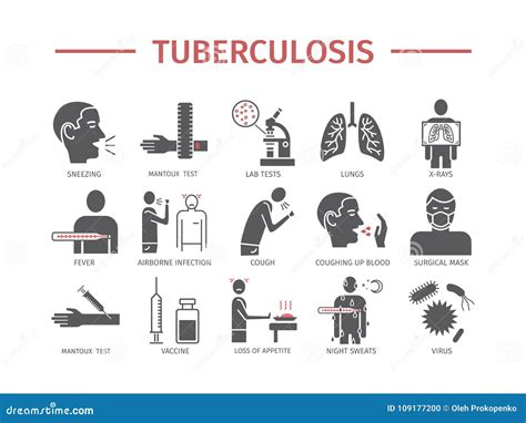 Tuberculosis Signs And Symptoms Infographic Flat Style Vector