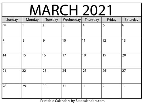 Free 2021 calendars that you can download, customize, and print. March 2021 Calendar | Free Blank Printable Templates ...