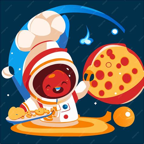 Premium Vector | Astronaut's martian culinary odyssey cooking with a chef