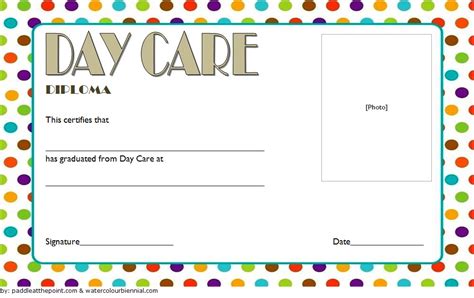 Daycare Diploma Certificate Template 5 Paddle Templates