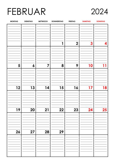 Kalender Februar 2024 Kalendersu