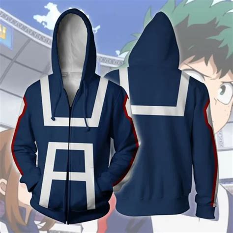 Boku Nomy Hero Academia Midoriya Izuku Deku Cosplay Hoodie Jacket Coat