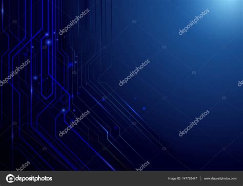 Abstract Lines Circuit Lights Technology Digital Hi Tech Concept Stock