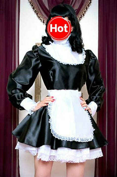 sissy maid dress satin dress maid uniform tailor made cosplay from zhubao2012 74 00 dhgate
