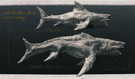 ArtStation - wip : Megalodon + Mosasaurus + Jack fish Monster, Pouya