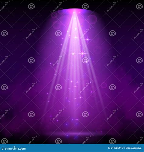 Purple Spotlight Bright Lighting With Spotlights Of The Stage With