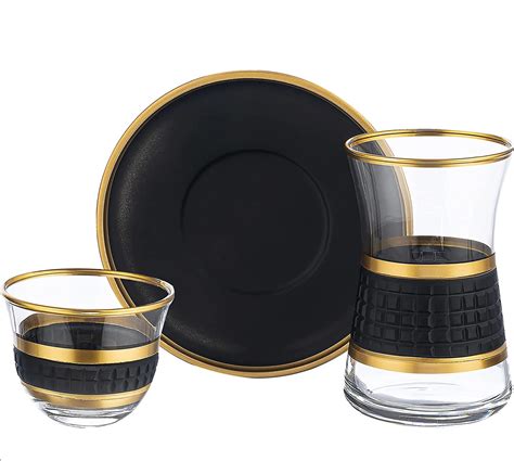 Amazon Com Decostyle Turkish Tea Set Tea Glass And Plate Set Set Of