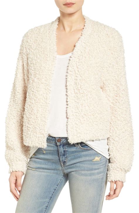 Open Crop Fuzzy Cardigan Nordstrom Fuzzy Cardigan Cardigan