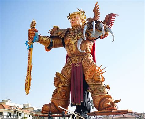 Huge Statue Of Trump As A Warhammer Warrior With Twitter Engraved On