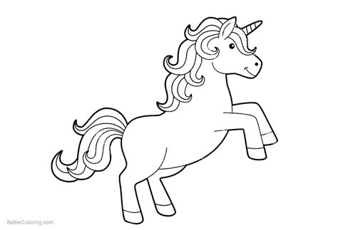 Simple Coloring Pages of Unicorn - Free Printable Coloring Pages