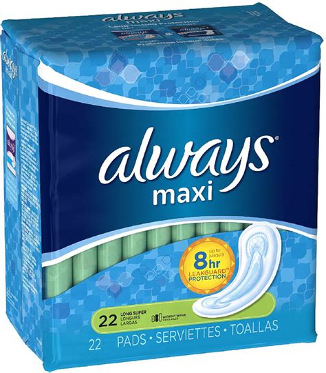 Always Maxi Pads Long Super Without Wings Ea Pack Of Walmart Com