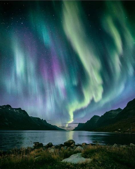 Tromso Norway Ilustración De Paisaje Auroras Boreales Y Paisajes