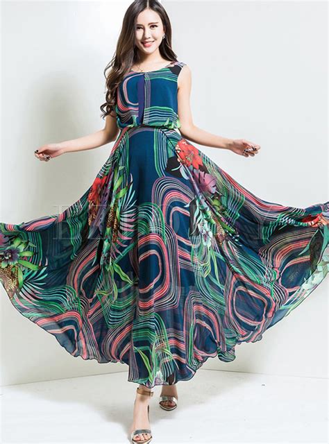 Dresses Maxi Dresses Stylish Oversize High Waist Print