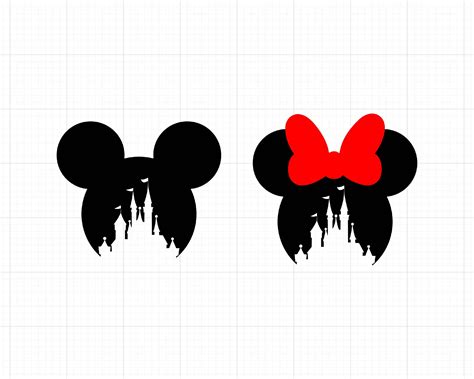 Mickey Minnie Castle Head Svg Disney Castle Svg Cutting Files For