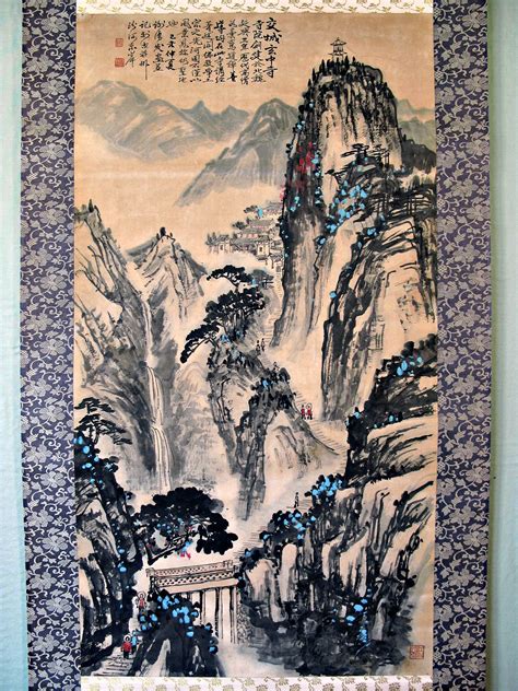 Beautiful Chinese Paintings Vintage Chinese Scroll Painting Mountain