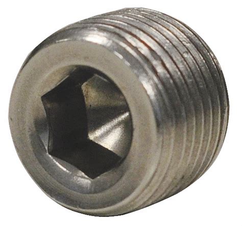 Grainger Approved 304 Stainless Steel Hex Socket Plug Mnpt 116 Pipe