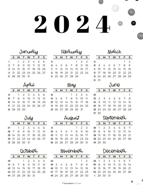 2024 Calendar On A Page With Number Day Of The Year Britt Colleen