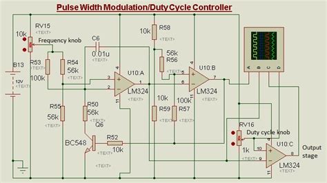 Schematic Circuit Diagram Pwm Pulse Width Modulation Proteus Simulation