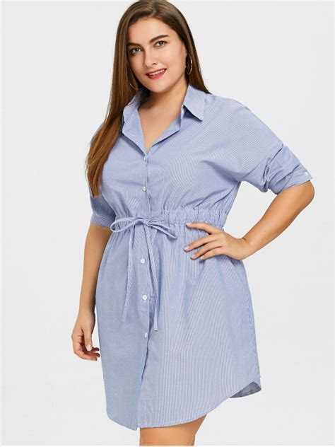 Check spelling or type a new query. 24% OFF 2021 Drawstring Waist Striped Plus Size Shirt ...