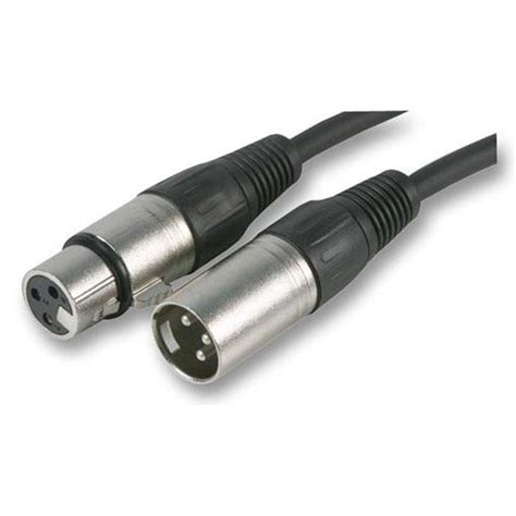 Pulse 3 Pin Xlr Male To Xlr Female Microphone Lead 1m Nickel