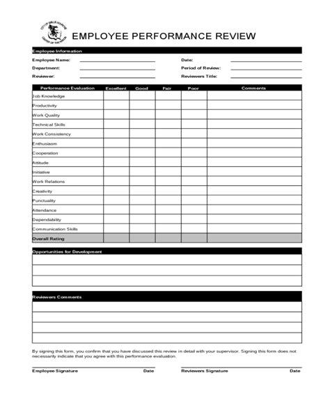 2022 Employee Performance Review Form Fillable Printable Pdf And Forms